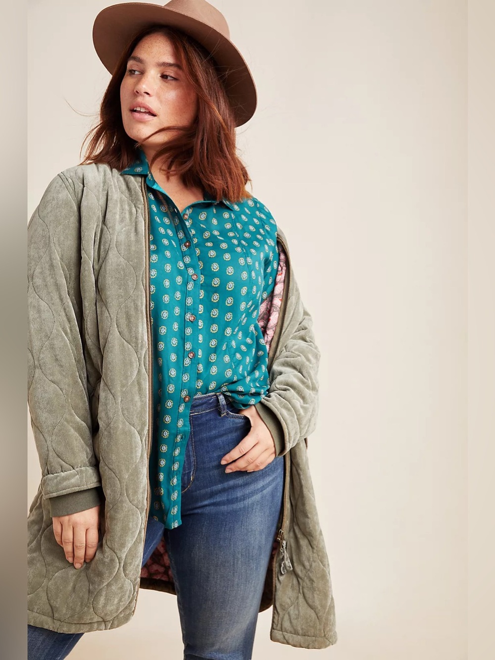 Maeve by Anthropologie Monika Buttondown Printed Tunic Blouse XL EUC